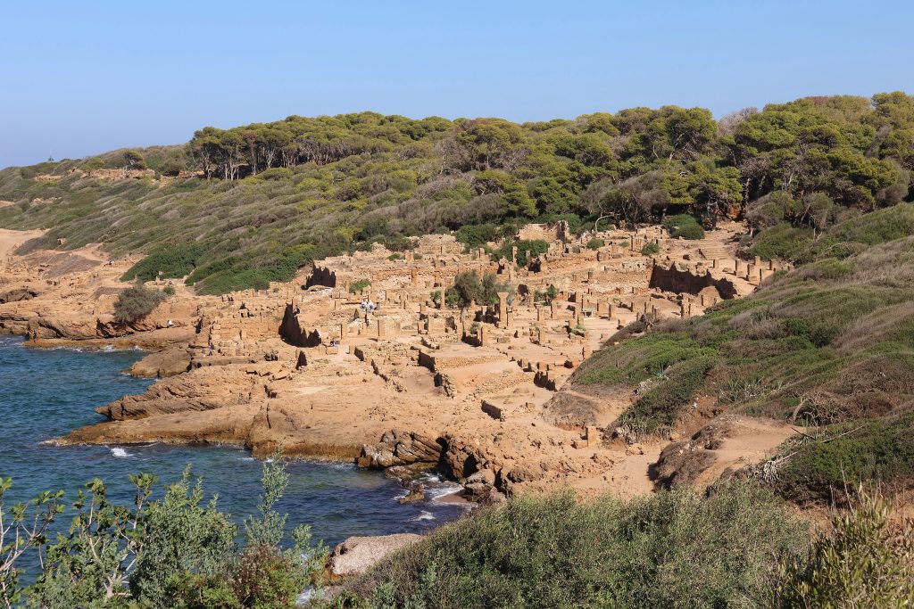 Vue des ruines romaines de Tipaza en bord de mer